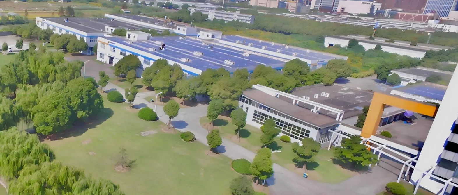 Aerial view of the PettiChat manufacturing industrial park